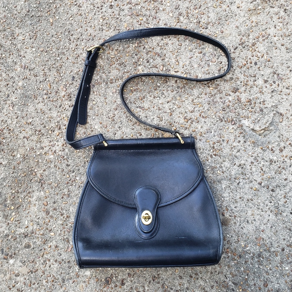 Vintage Coach Crossbody Leather Bell Shape Bag